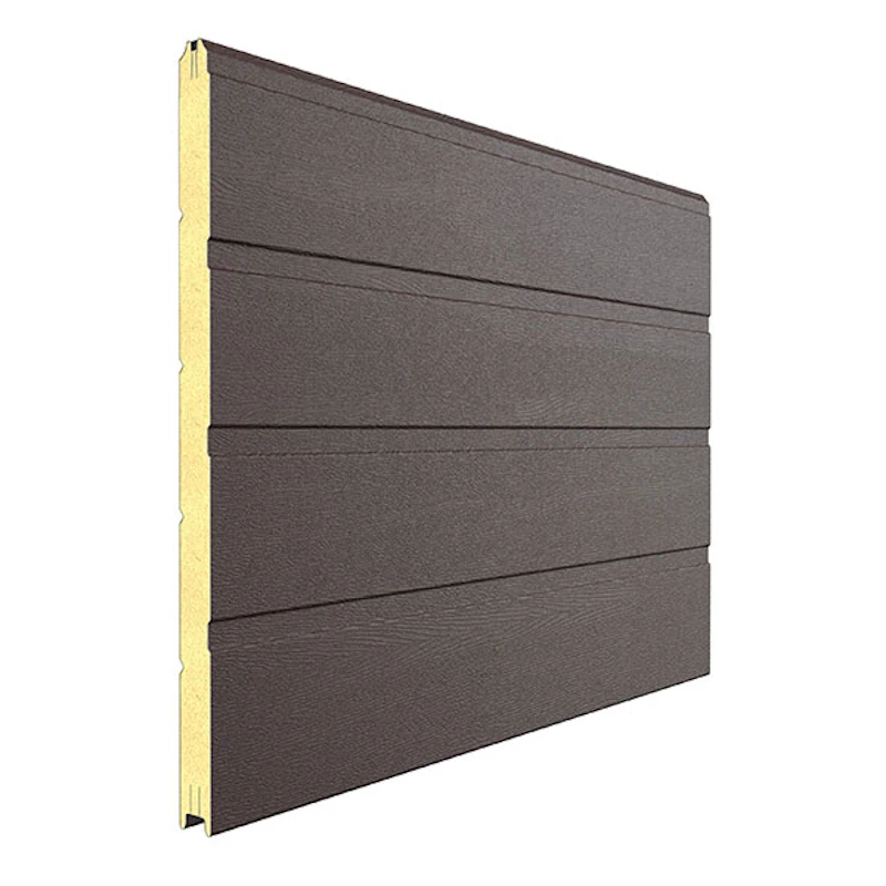 Панель секционных ворот в цвете RAL 8017 Красно-коричневый (мороз)