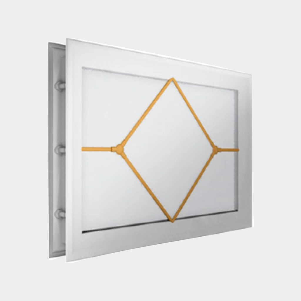 Окно в полотно секционных ворот акриловое 452 × 302, белое с раскладкой «ромб» (арт. DH85629)