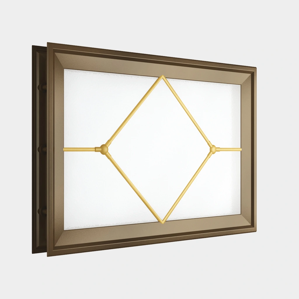 Окно в полотно секционных ворот акриловое 452 × 302, коричневое «ромб» (арт. DH85630)