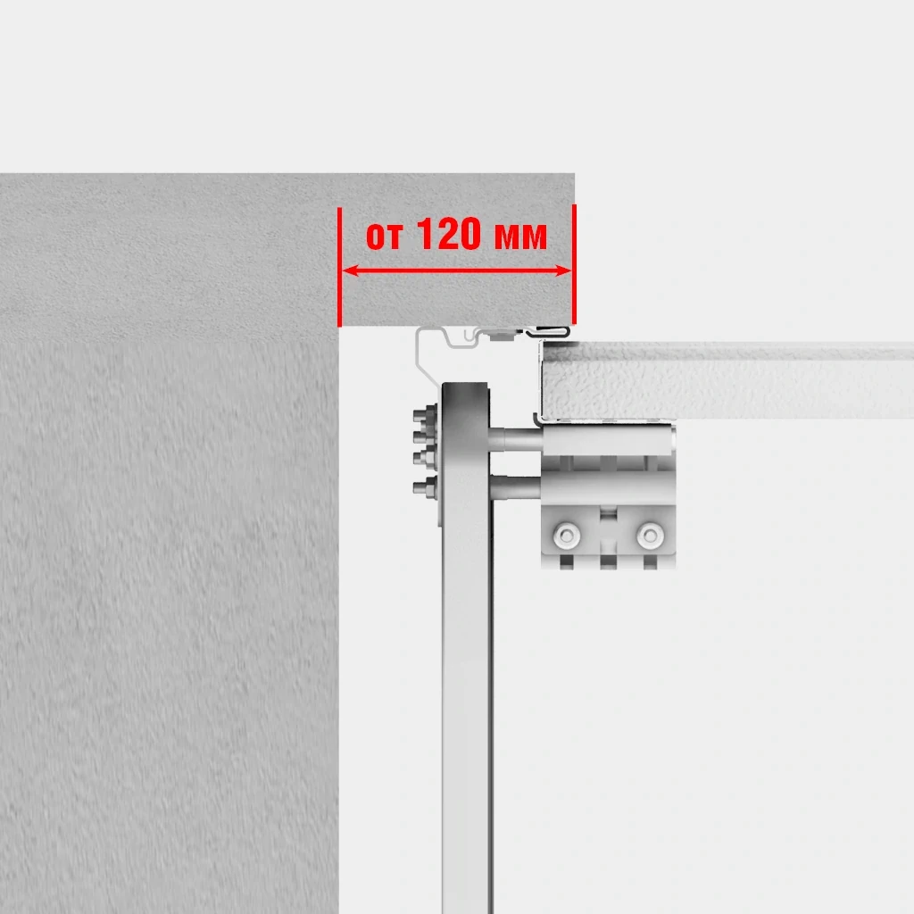 Установка ворот накладным монтажом на пристенки