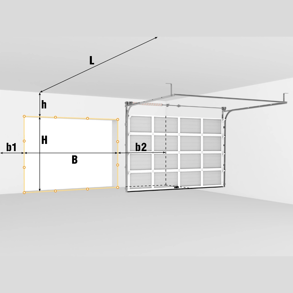 Замер проема для секционных ворот RSD02-SLP