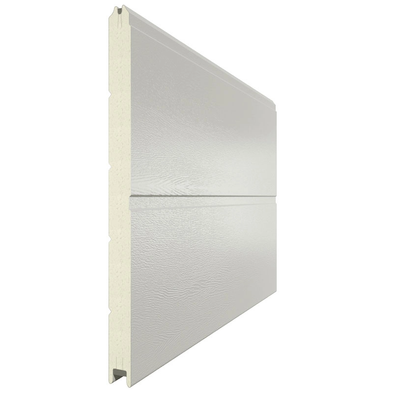 Панель секционных ворот серого цвета в дизайне Широкая полоса