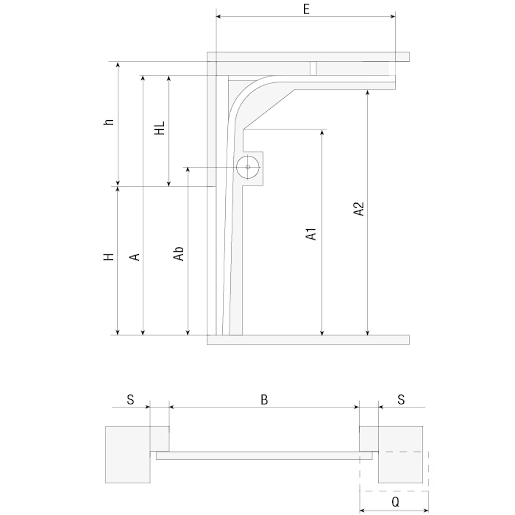 Высокий подъем, барабан снизу, выше проема