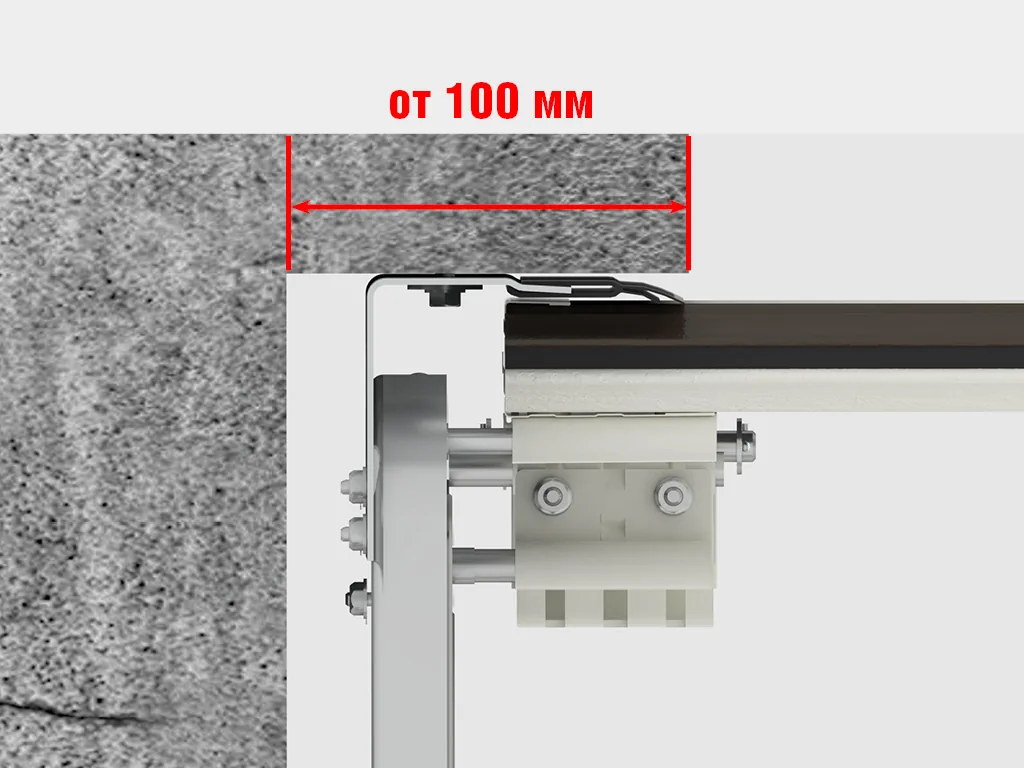 Панель секционных ворот белого цвета в дизайне Доска