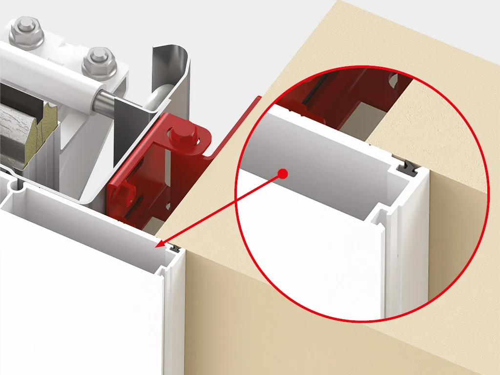 Установка секционных ворот в проем, наличники внахлест на стену