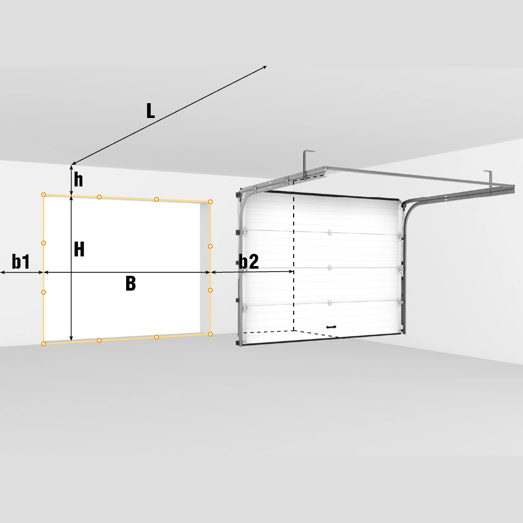 Замер проема для секционных ворот RSD01 LUX