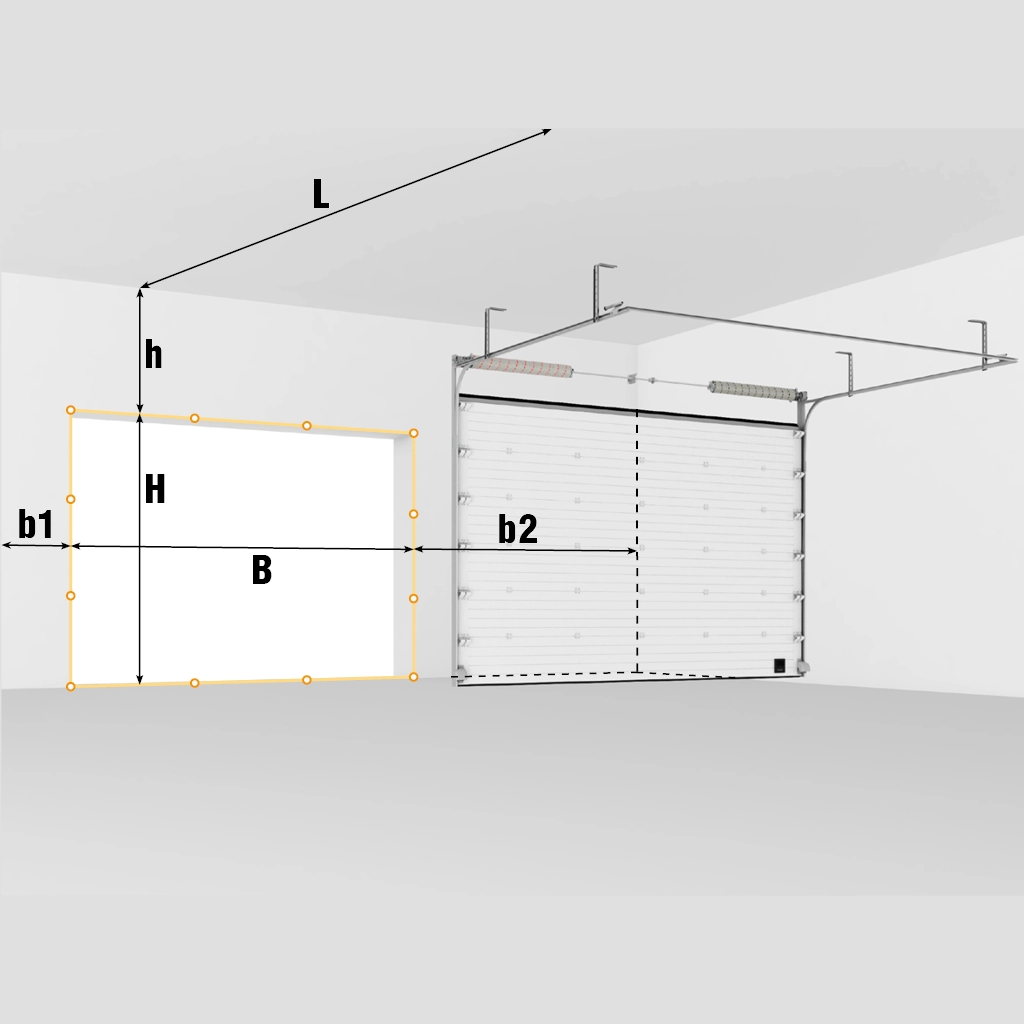 Замер проема для промышленных секционных ворот ISD01
