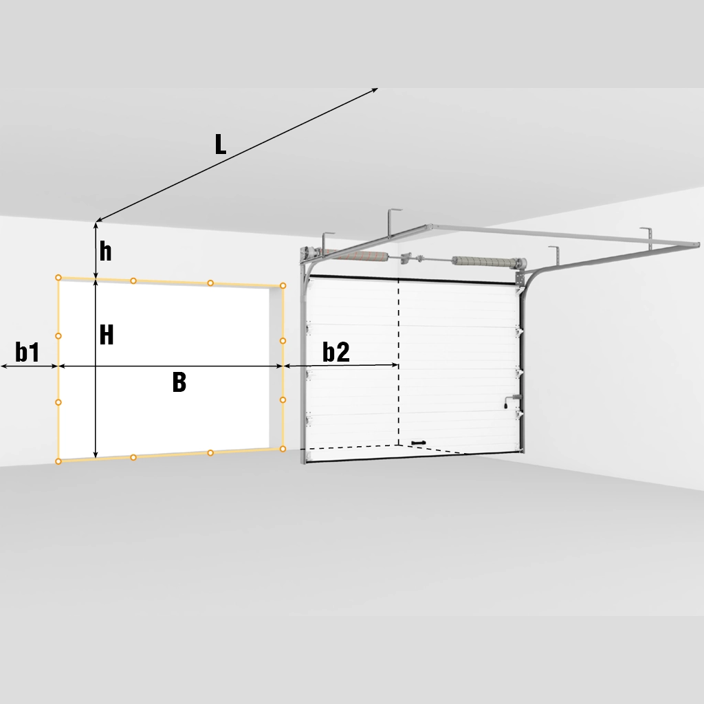 Замер проема для секционных ворот PREMIUM CLASSIC