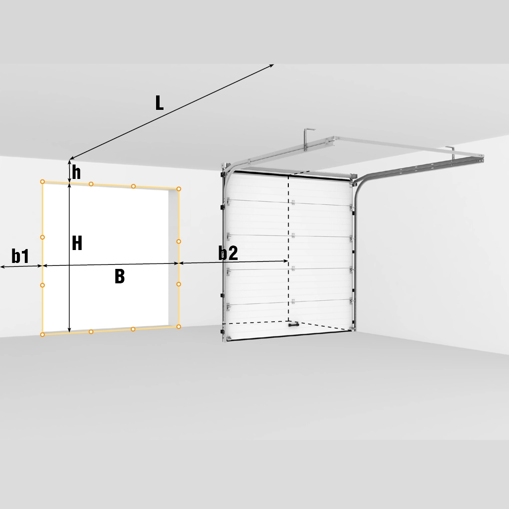 Замер проема для секционных ворот RSD02 LUX