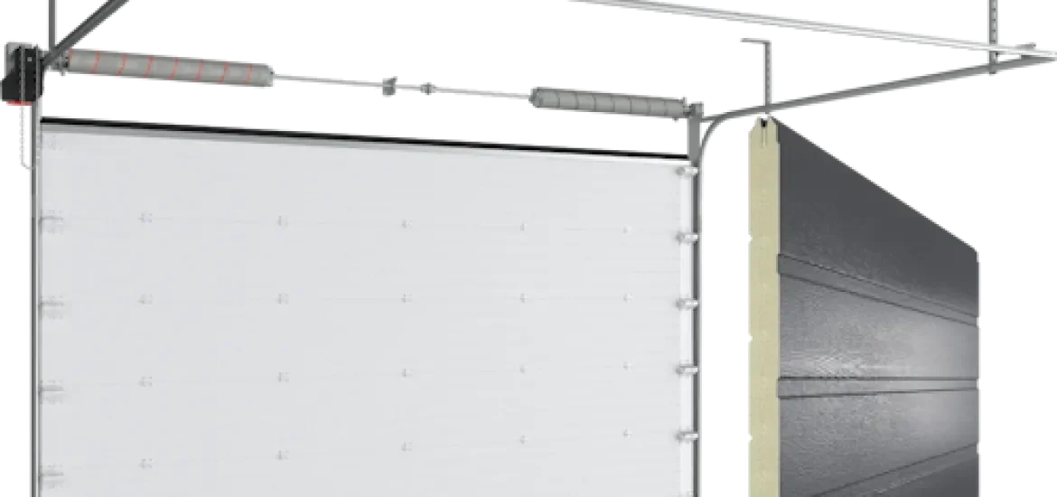 Ворота секционные промышленные ISD01 графит