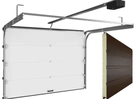 Ворота секционные подъемные RSD01 BIW темный дуб
