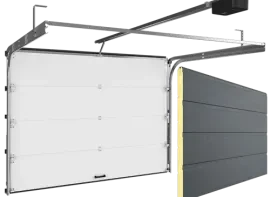 Ворота секционные подъемные RSD01 BIW антрацит мороз