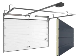 Ворота гаражные секционные RSD02 гладкая панель, антрацит мороз