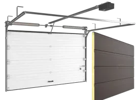 Ворота гаражные секционные RSD02 красно-коричневый мороз