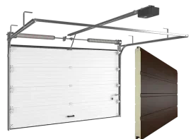 Ворота гаражные секционные RSD02 темный дуб