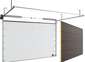 Ворота секционные промышленные ISD01 красно коричневый мороз