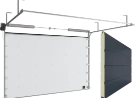 Ворота секционные промышленные ISD01 гладкая панель, антрацит