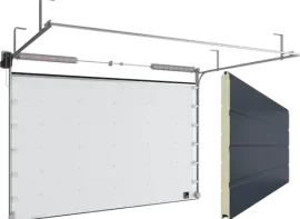 Ворота секционные промышленные ISD01 гладкая панель, антрацит мороз