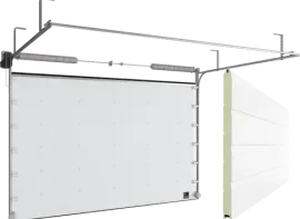 Ворота секционные промышленные ISD01 гладкая панель, белый цвет