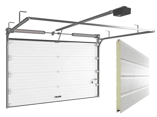 Гаражные секционные ворота RSD02 ALU белые