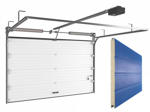 Ворота гаражные секционные RSD02 синие