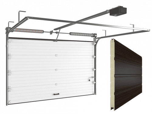 Ворота гаражные секционные RSD02 венге