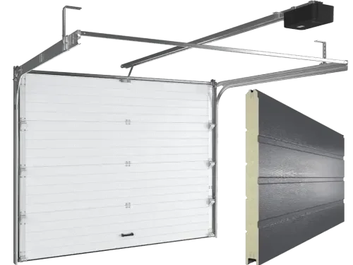 Ворота секционные подъемные RSD01 BIW графит