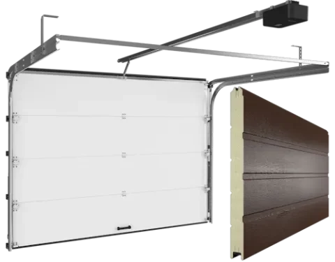 Подъемные секционные ворота RSD01 BIW, коричневые