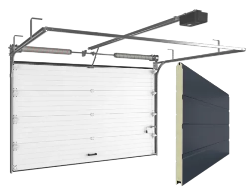 Ворота гаражные секционные RSD02 гладкая панель, антрацит