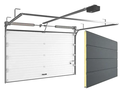 Ворота гаражные секционные RSD02 антрацит мороз