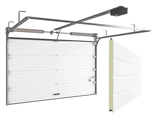 Ворота гаражные секционные RSD02 гладкая панель, белые