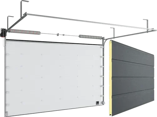Ворота секционные промышленные ISD01 антрацит мороз