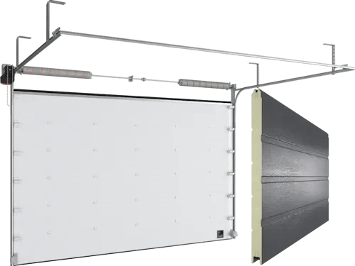Ворота секционные промышленные ISD01 графит